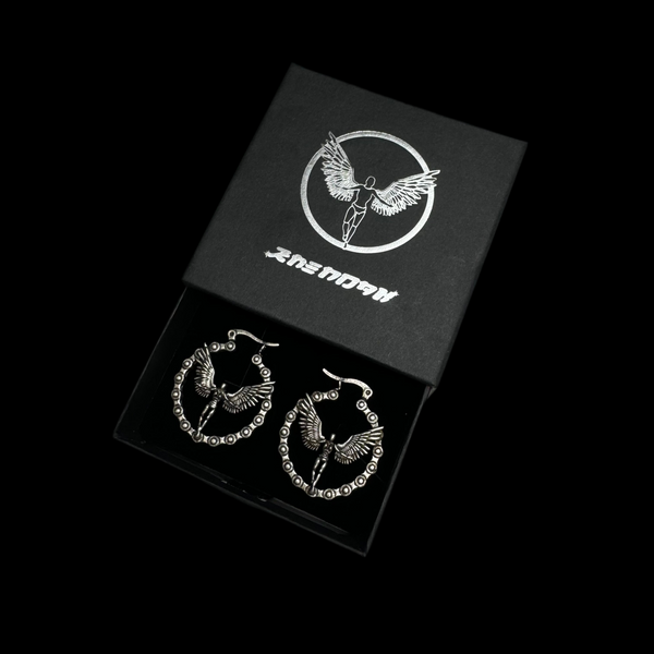 small logo hoop earring (antique)