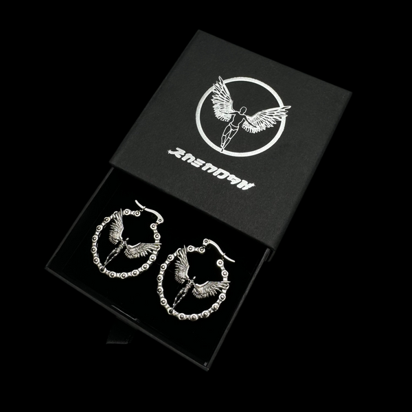 small logo hoop earring (modern)