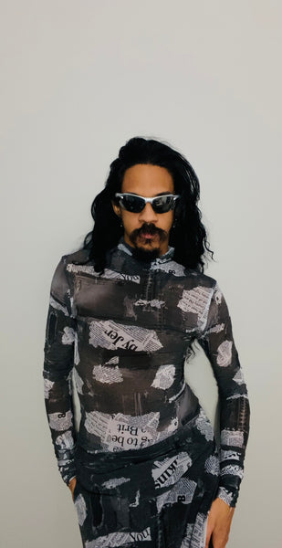 newsprint shirt/dress (stretch)