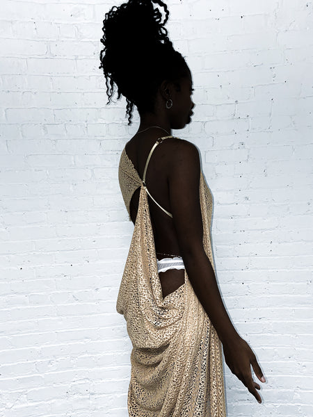 "anomaly." draped dress