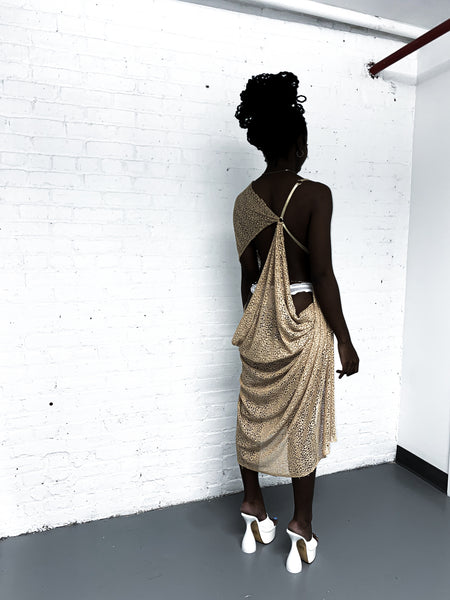"anomaly." draped dress