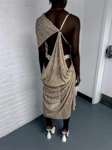 "anomaly." draped dress