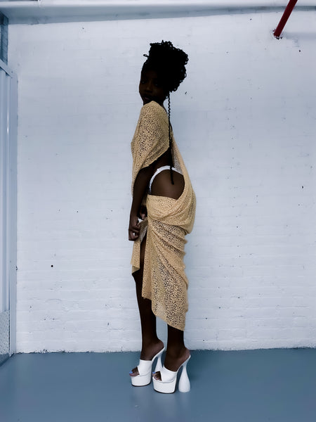 "anomaly." draped dress