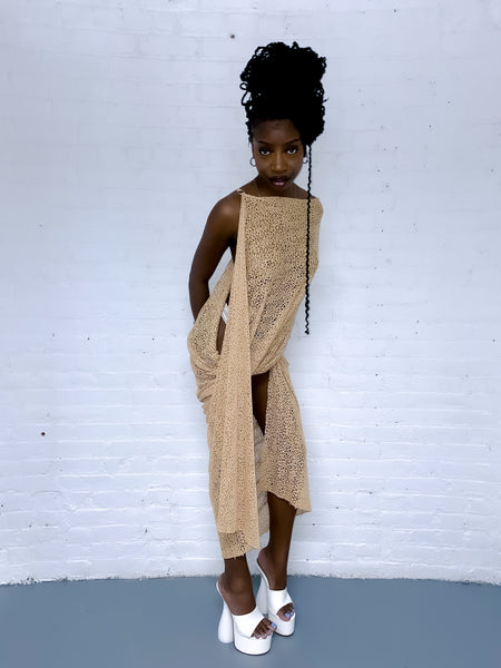 "anomaly." draped dress
