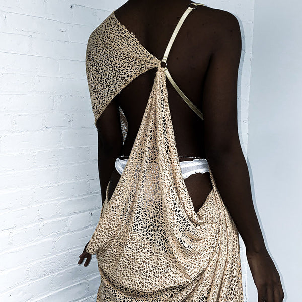 "anomaly." draped dress