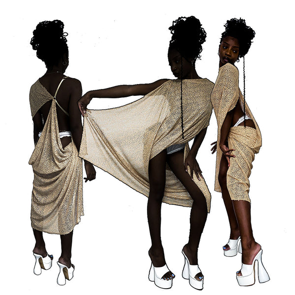 "anomaly." draped dress